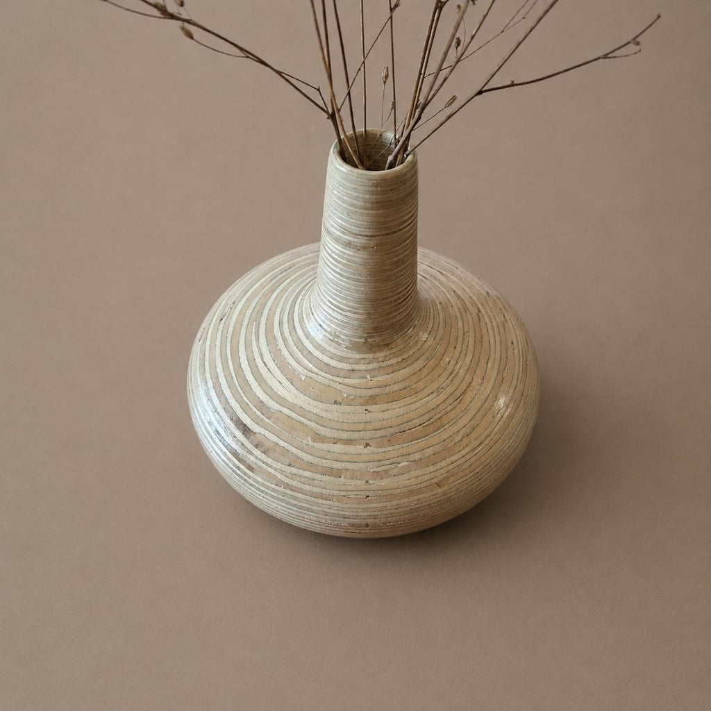 Aurora Vase – Hand-Turned Wood Decorative Vase with Sculptural Form