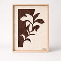 Folhagem in Stille – Handgemachte, minimalistische Blatt-Wandkunst aus dunklem Holz & Baumwollseil