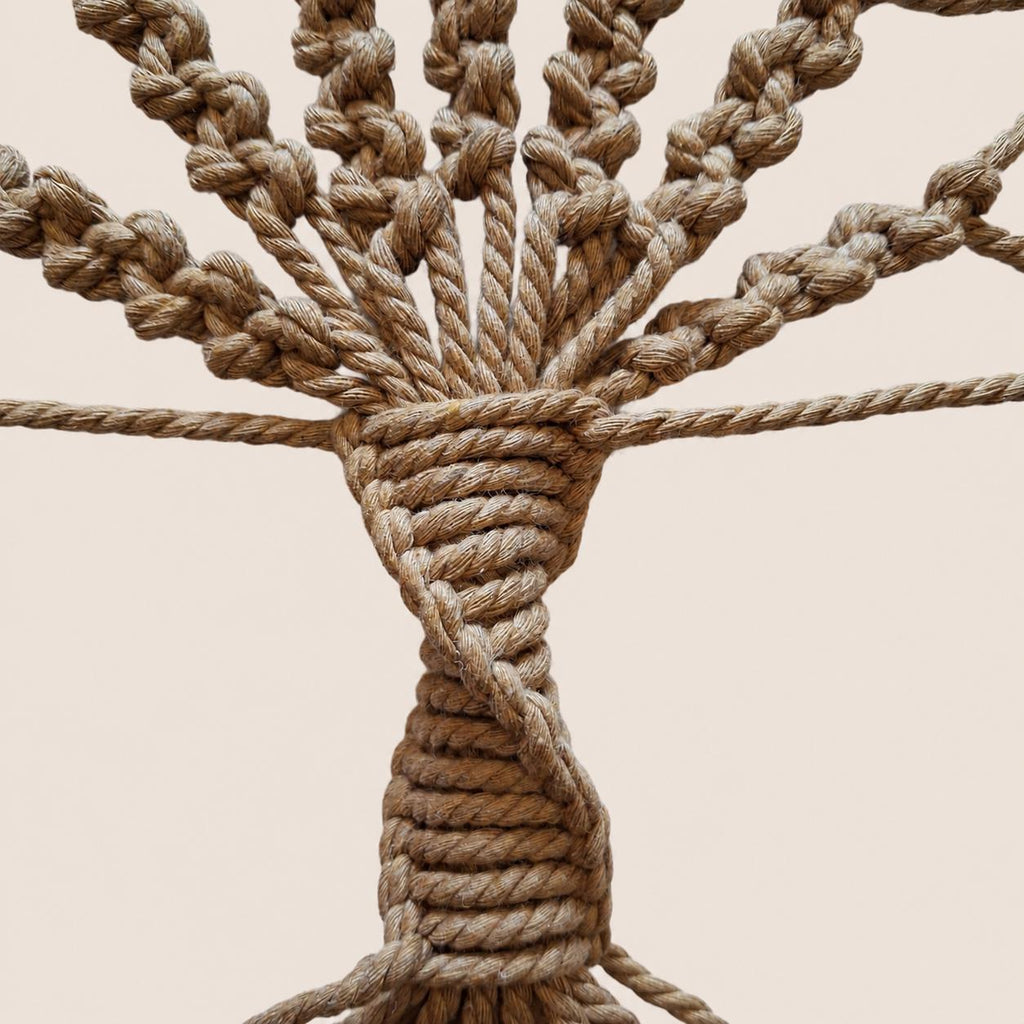 Árvore Genealógica em Macramé – Algodão e Argola Dourada, Feita à Mão