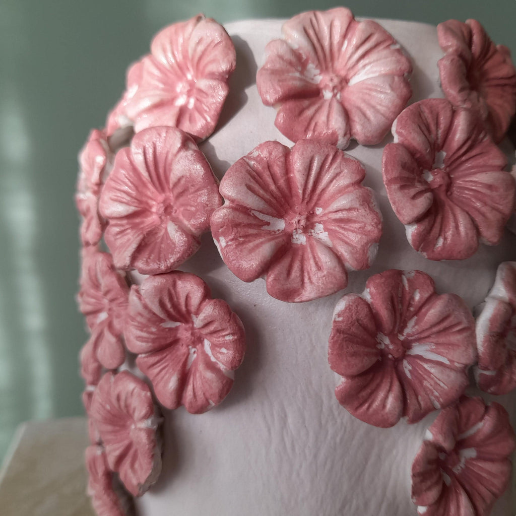 Hydrangea Vase – Handmade Air Dry Clay Sculpture with Sculpted Floral Detail