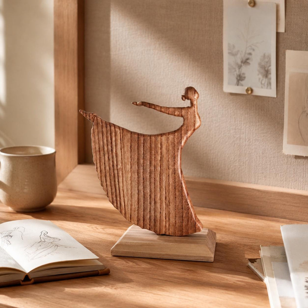 Woman in the Wind – Handmade Wooden Ballet Dancer Sculpture