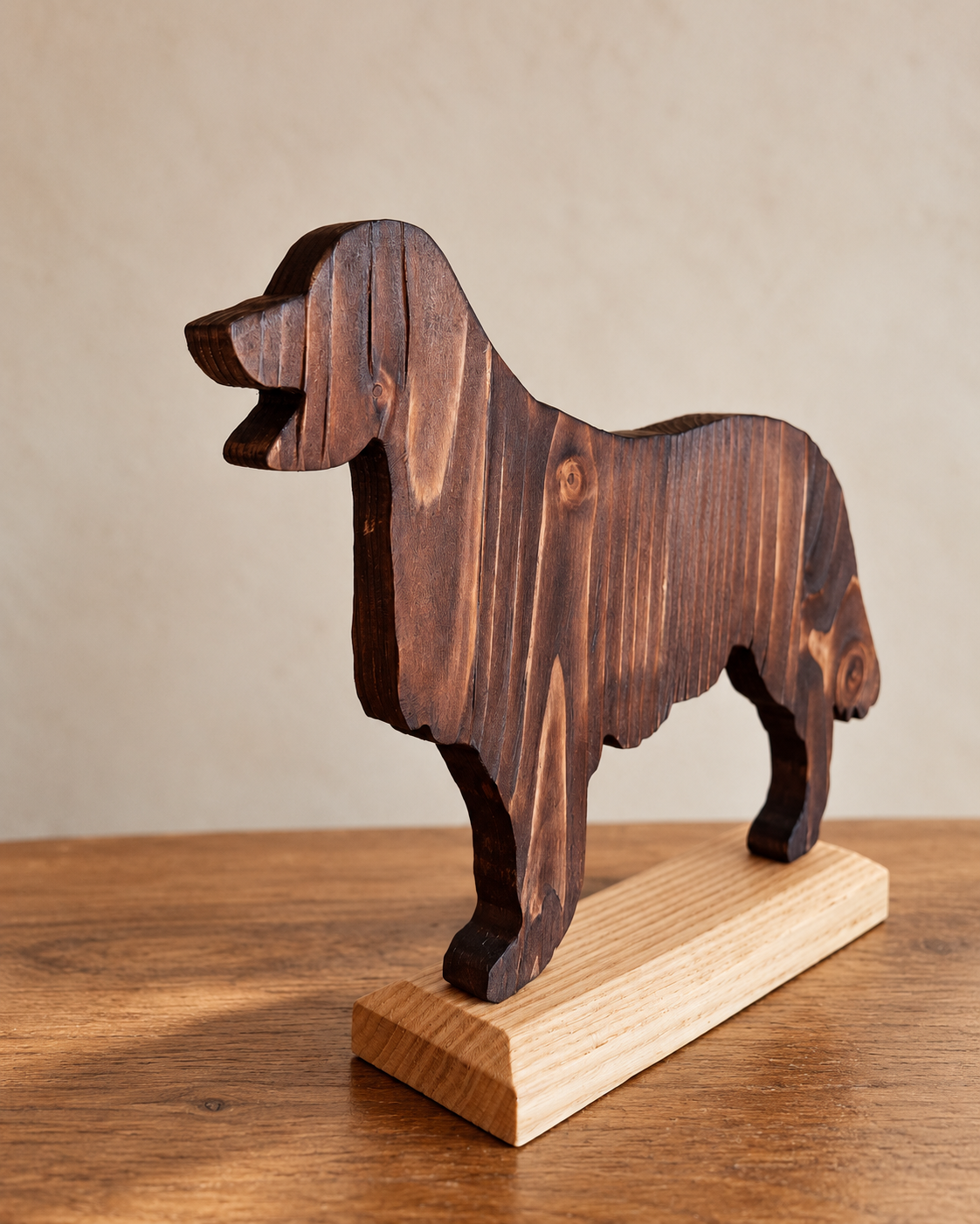 Wooden Dog Sculpture, Handmade Dog Lover Decor
