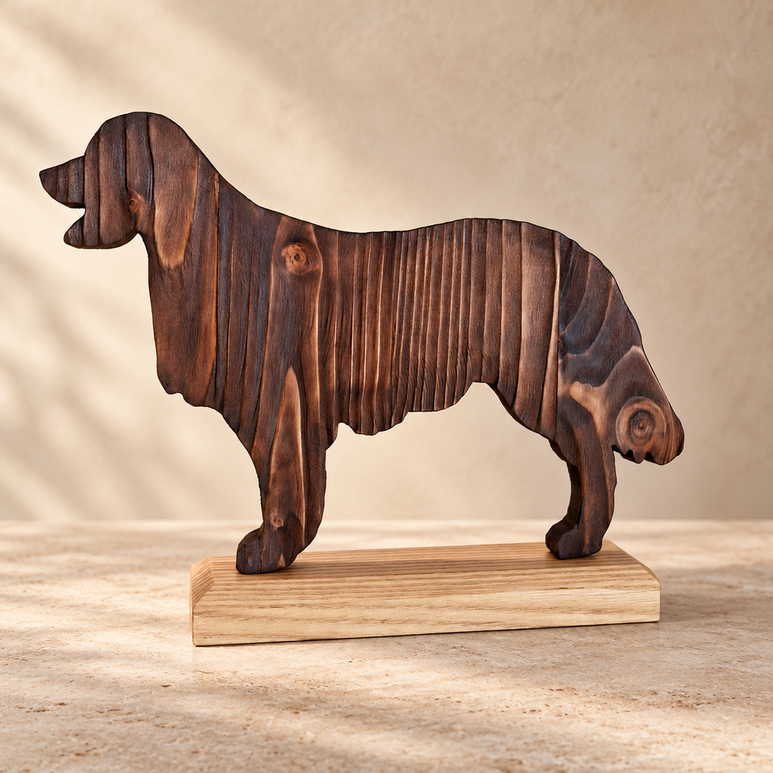 Wooden Dog Sculpture, Handmade Dog Lover Decor