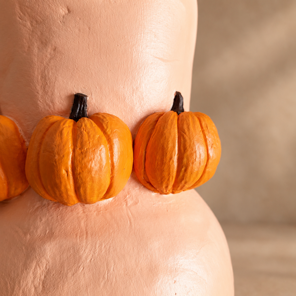 Pumpkin Vase, Handmade Clay Decor