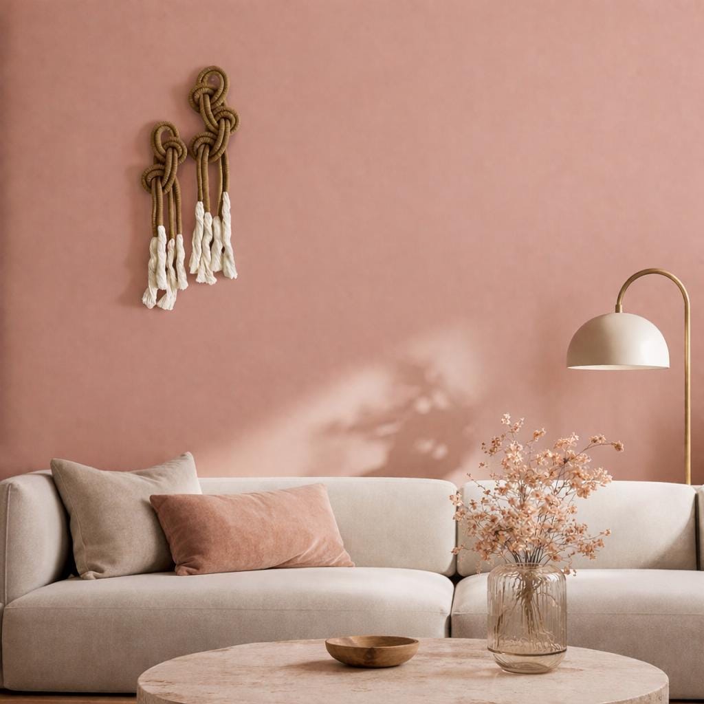 Wandbehang-Set „Tanzende Knoten“ – handgefertigtes Makramee-Duo mit skulpturalen Knoten und fließenden Fransen