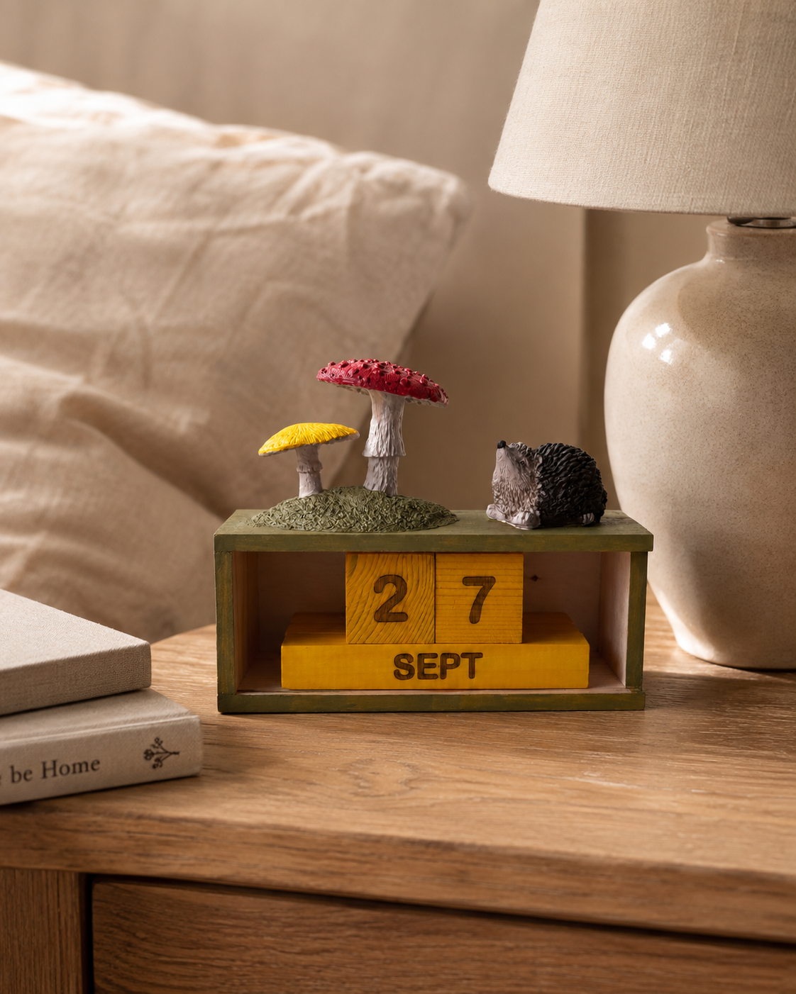 Handmade Wooden Perpetual Calendar, Manual Desk Calendar