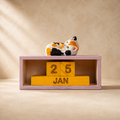 Handmade Wooden Perpetual Calendar, Manual Desk Calendar