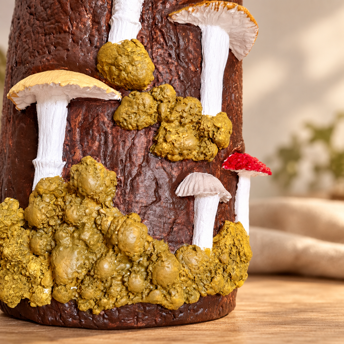 Mushroom Vase, Handmade Clay Decor