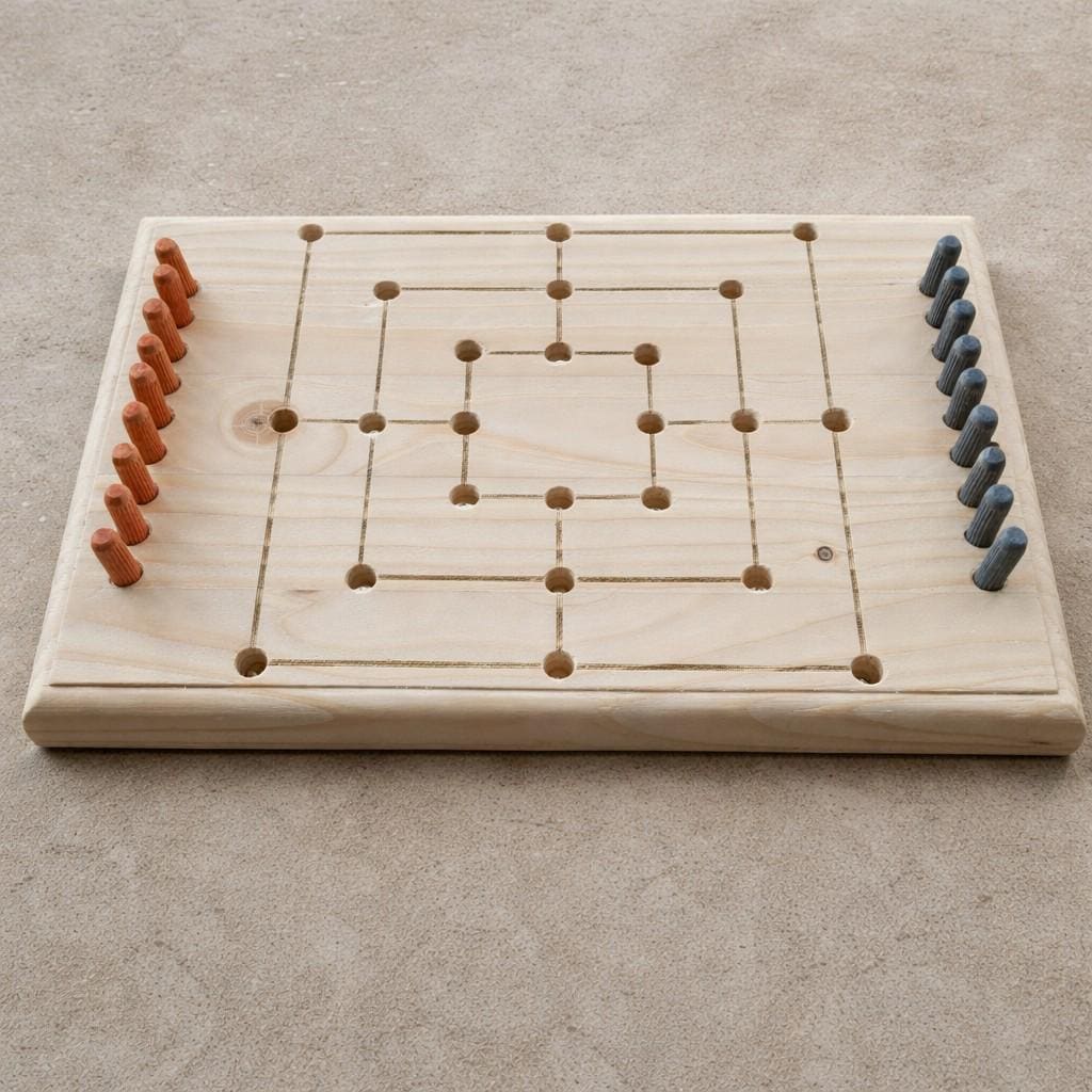 Nine Men's Morris Wooden Game