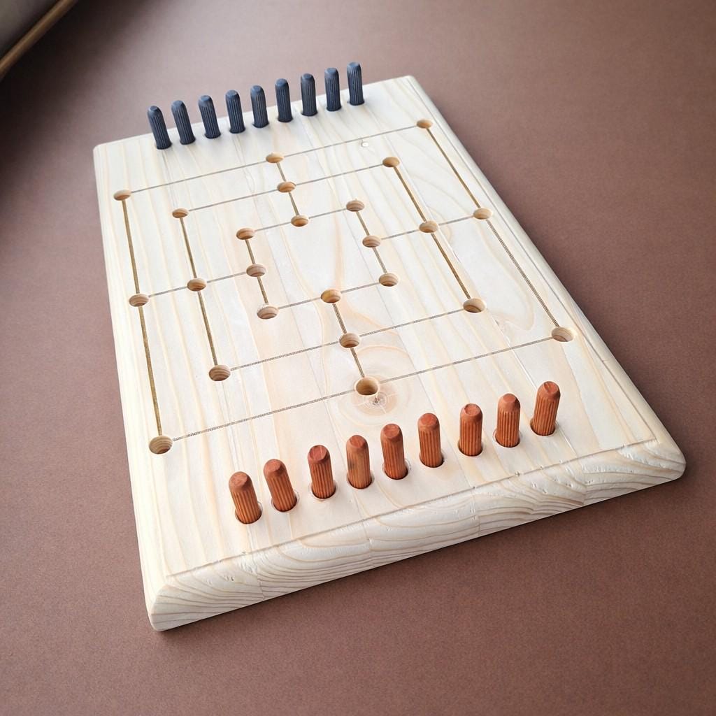 Nine Men's Morris Wooden Game