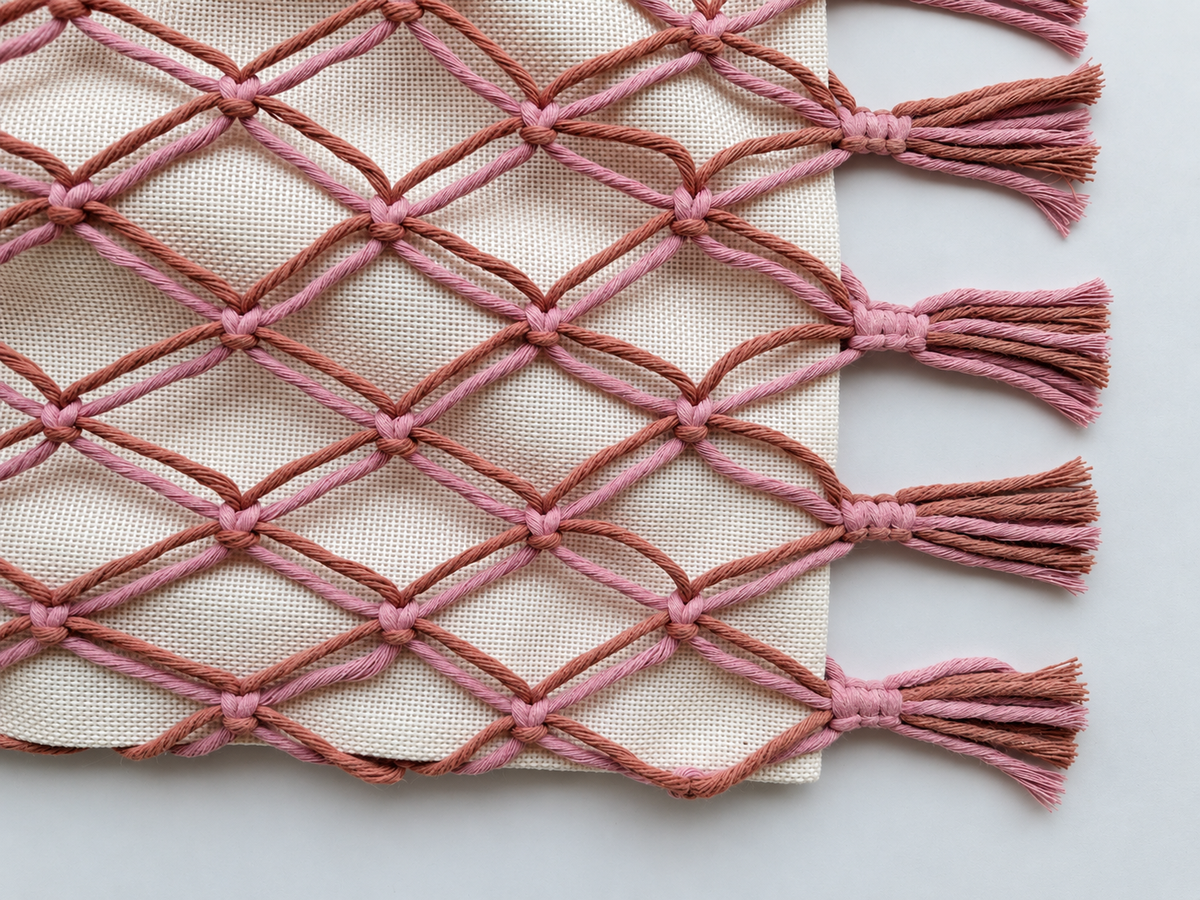Open Weave Macrame Shoulder Bag, Handmade Cotton Tote